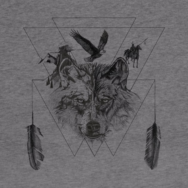 THE SPIRIT OF THE WOLF by KARMADESIGNER T-SHIRT SHOP